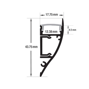 VBD-CH-M1B Black Wall Mount LED Aluminum Channel