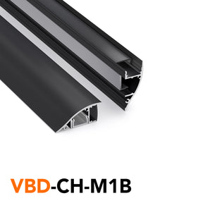VBD-CH-M1B Black Wall Mount LED Aluminum Channel 2.4Meters(94.4in) and 3Meters(118in) - veroboard