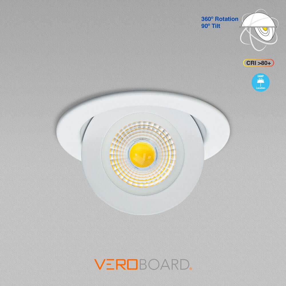 LED-4-S9W-1224V-5CCTWH-EFG, 4 inch Round Floating Gimbal Ceiling Light