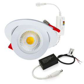 LED-4-S9W-1224V-5CCTWH-EFG, 4 inch Round Floating Gimbal Ceiling Light
