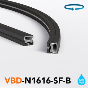 VBD-N1616-SF-B Black Silicone Flexible LED Neon channel