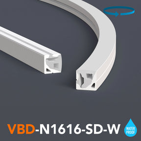 VBD-N1616-SD-W White Silicone Flexible LED Neon channel