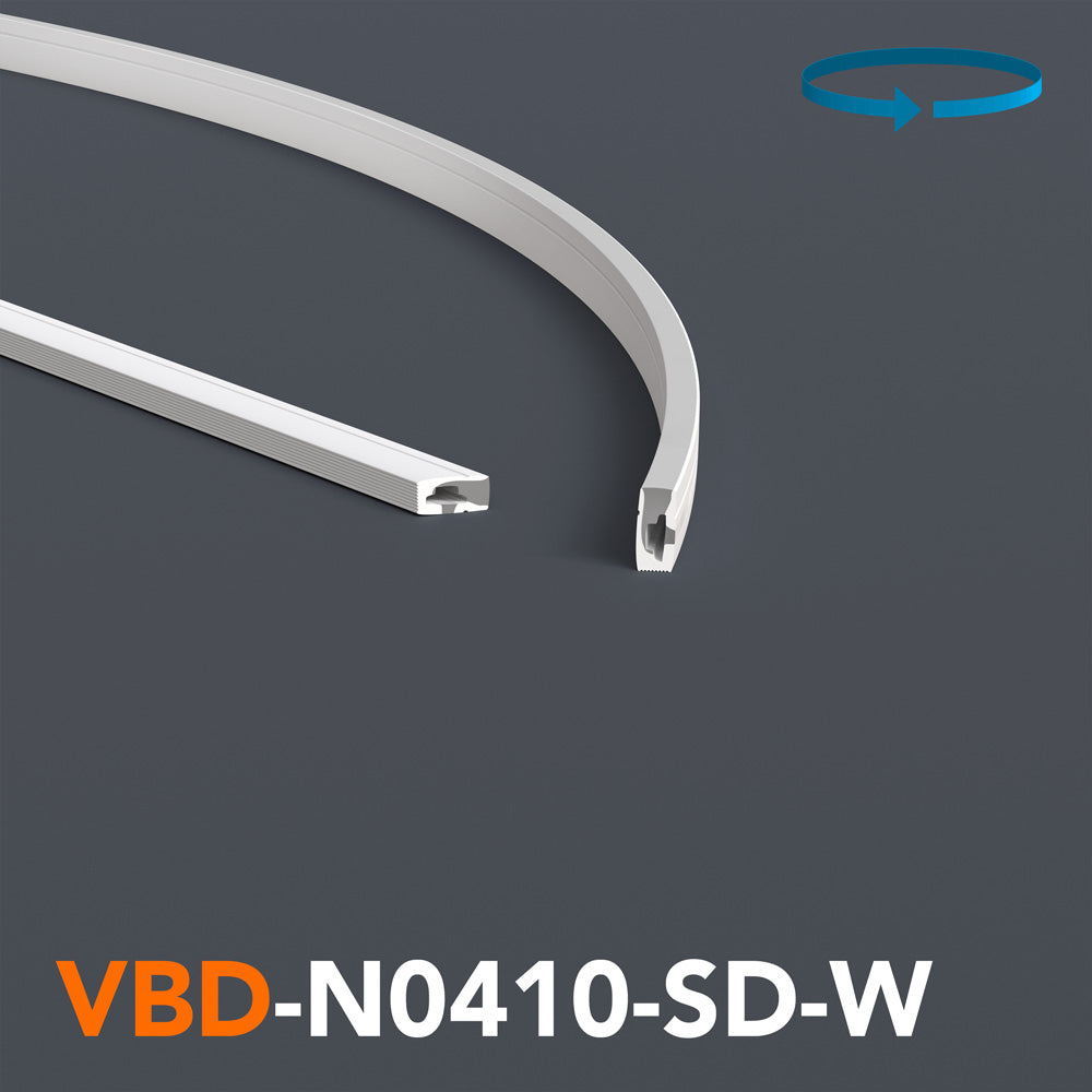 VBD-N0410-SD-W White Silicon Flexible LED Neon channel - veroboard