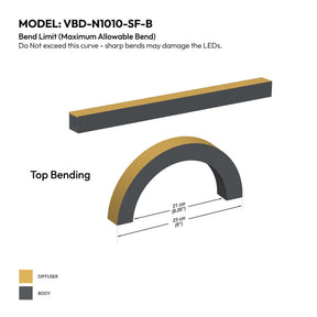 VBD-N1010-SF-B Black Silicone Flexible LED Neon channel