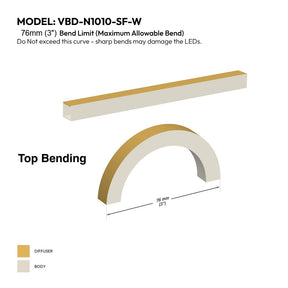 VBD-N1010-SF-W White Silicone Flexible LED Neon channel