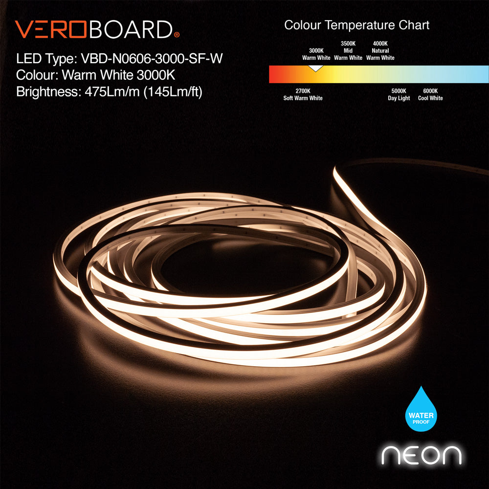 VBD-N0606-3000-SF-W Flexible Neon White LED Strip (5 Meter Roll/ 16.4ft)