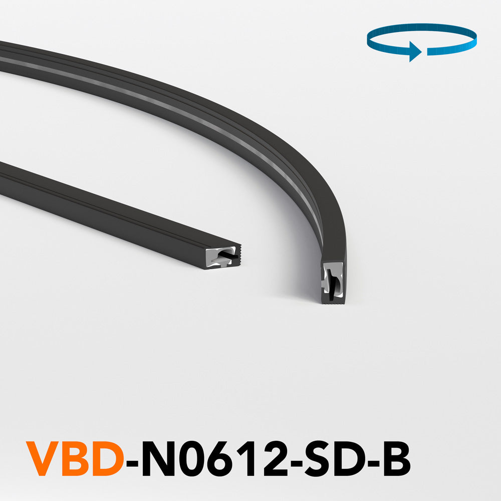 VBD-N0612-SD-B Black Silicon Flexible LED Neon channel - veroboard