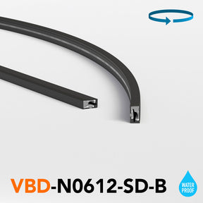 VBD-N0612-SD-B Black Silicone Flexible LED Neon channel