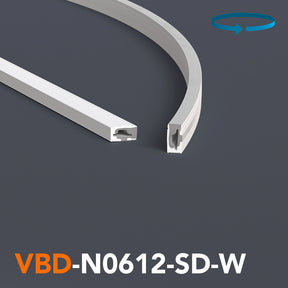 VBD-N0612-SD-W White Silicon Flexible LED Neon channel - veroboard