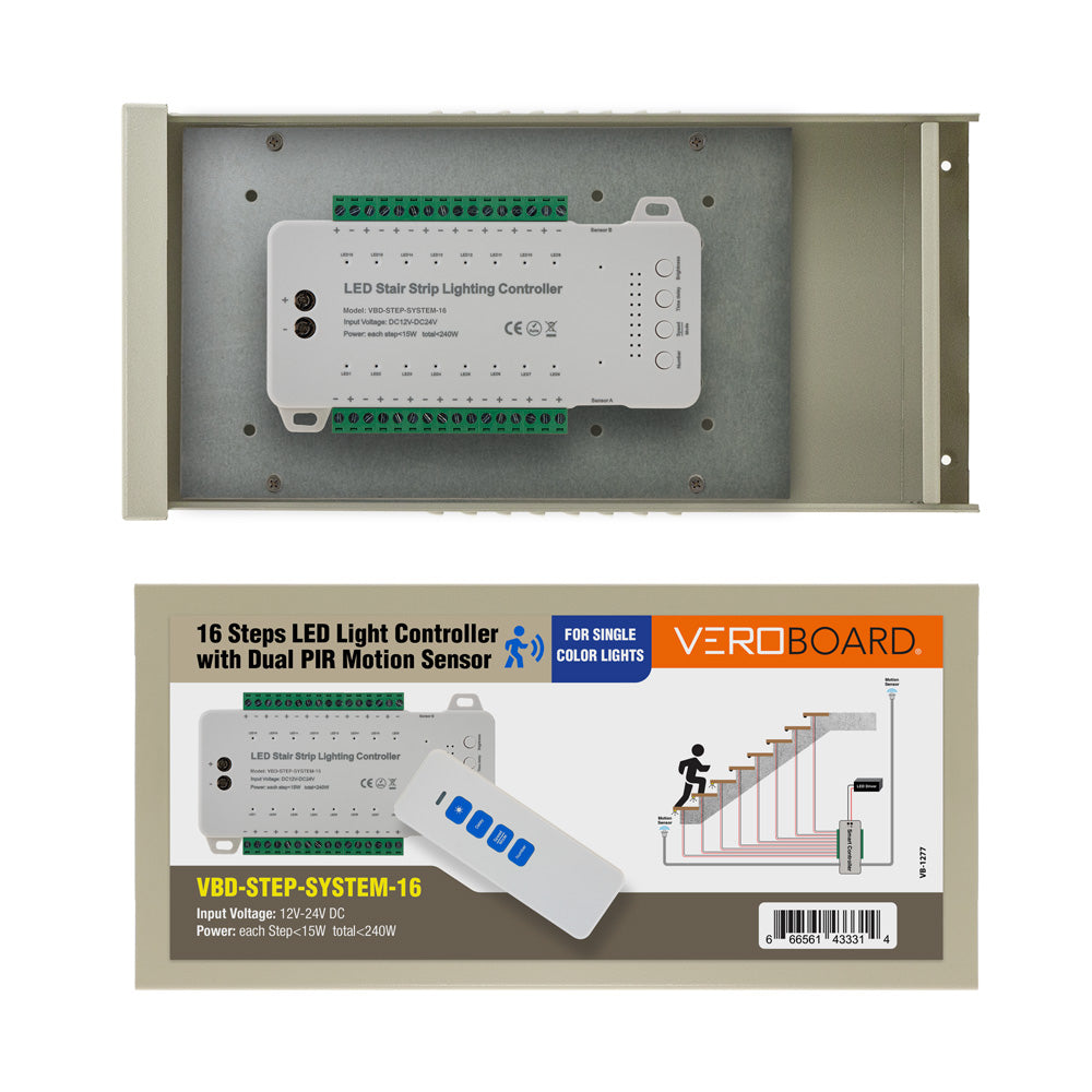 VBD-STEP-SYSTEM-16 Steps LED Light Controller with Dual PIR Motion Sensor