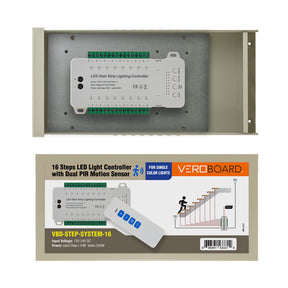 VBD-STEP-SYSTEM-16 Steps LED Light Controller with Dual PIR Motion Sensor