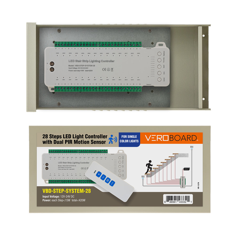 VBD-STEP-SYSTEM-28 Steps LED Light Controller with Dual PIR Motion Sensor