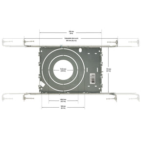 VBD-MP-UNV-346 New Construction Universal Mounting Plate for 3, 4, 6 inches with 2 hanger bar, veroboard