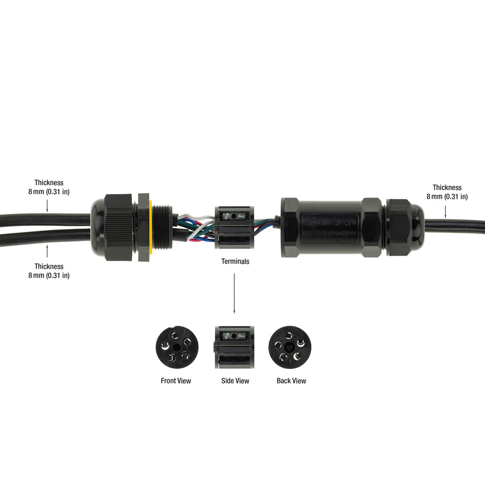 3W-YC-RGBW-M685 Outdoor Waterproof RGBW Connector Y Type, lightsadnparts