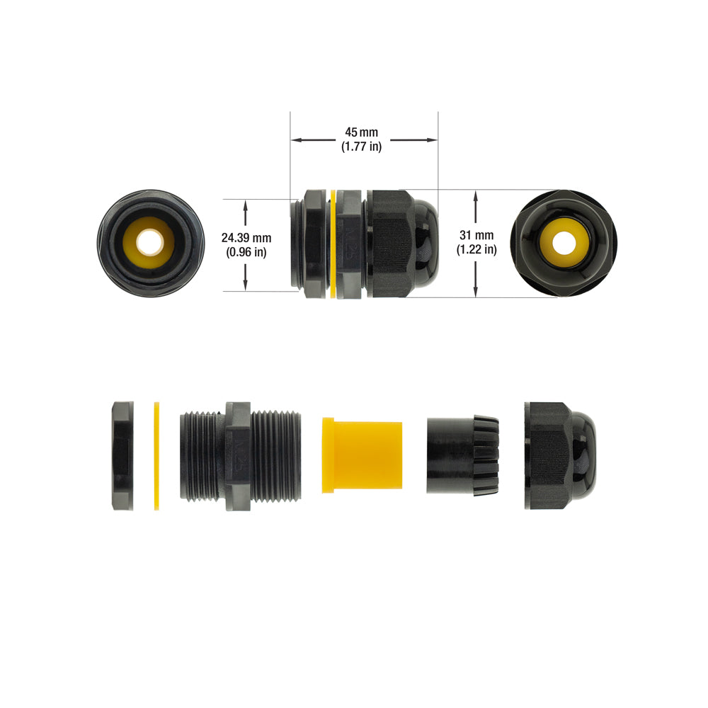 M685 M25*1.5 Cable Gland 8~12mm, lightsandparts