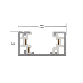 VBD-0308-TCHW 8ft White H-Type Track Channel