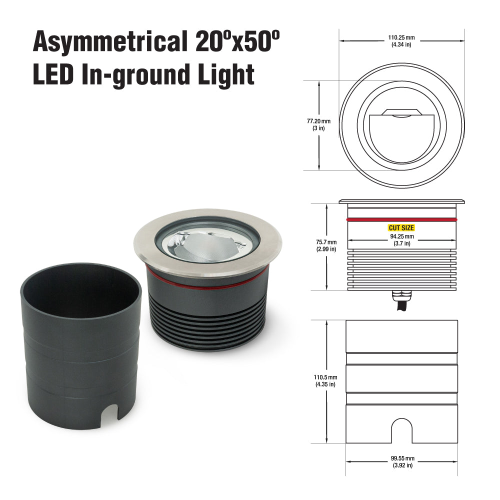 VBD-I-R-4-15W-24V-1D 4.5 inch outdoor Round Recessed LED Inground Light