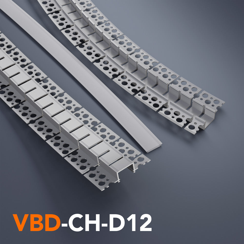 VBD-CH-D12 Flexible Plaster-In Cove LED Aluminum Channel, veroboard