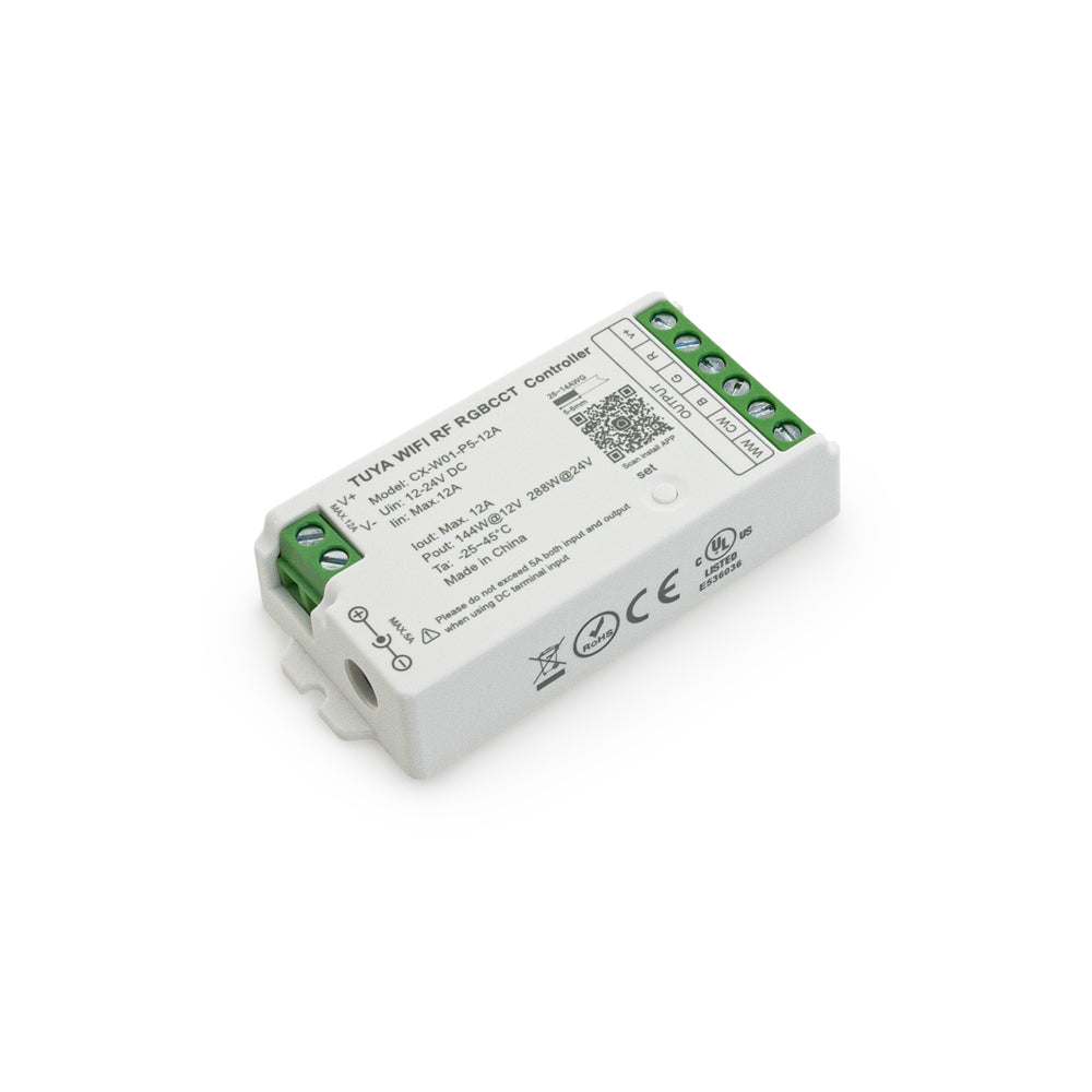 CX-W01-P5-12A-RGBCCT, RF LED Light RGBCCT Receiver, 5 channel + Tuya App, veroboard