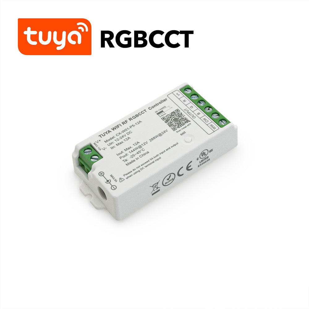 CX-W01-P5-12A-RGBCCT, RF LED Light RGBCCT Receiver, 5 channel + Tuya App