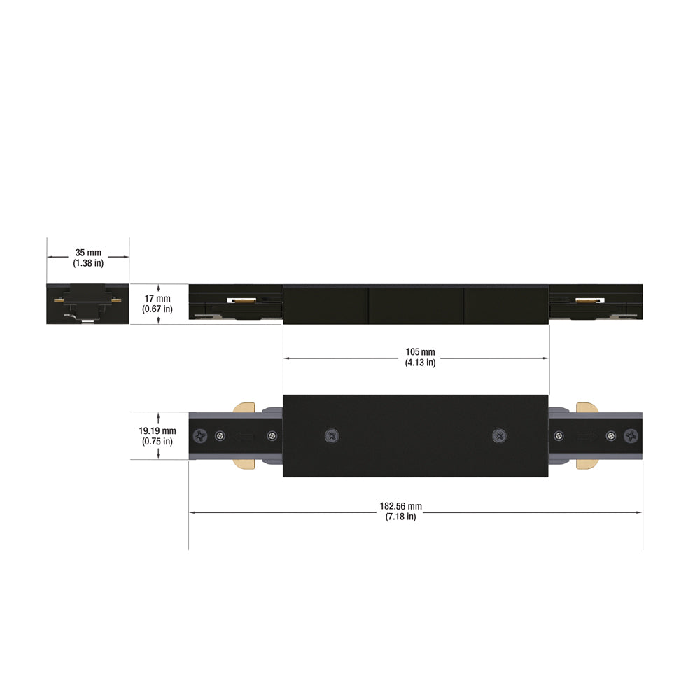 VBD-RS3SI-B Track Long Joiner Black, veroboard