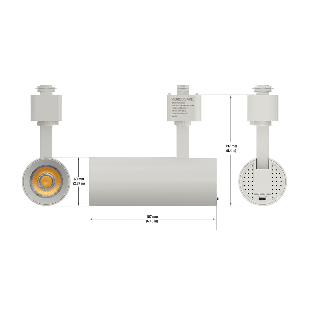 VBD-GD21F20B-3CCT-WH LED Track Light Head H-Type