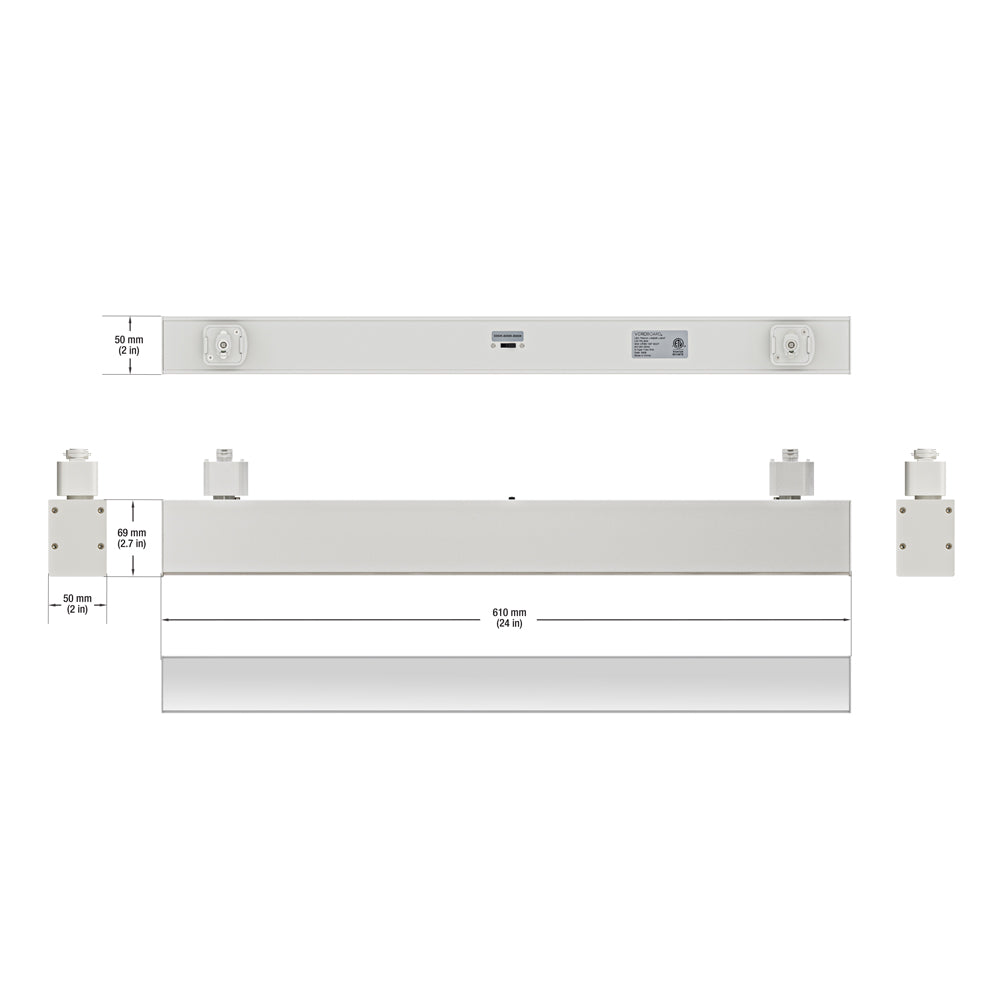 VBD-LW-TRL30W-WH LED 2ft Linear Track Light Head H-Type