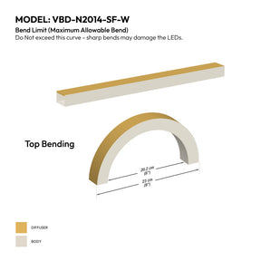 VBD-N2014-SF-W White Silicone Flexible LED Neon channel