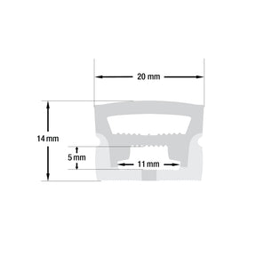 VBD-N2014-SF-W White Silicone Flexible LED Neon channel, veroboard