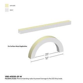 VBD-N3020-SF-W White Silicone Flexible LED Neon channel
