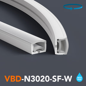 VBD-N3020-SF-W White Silicone Flexible LED Neon channel, veroboard