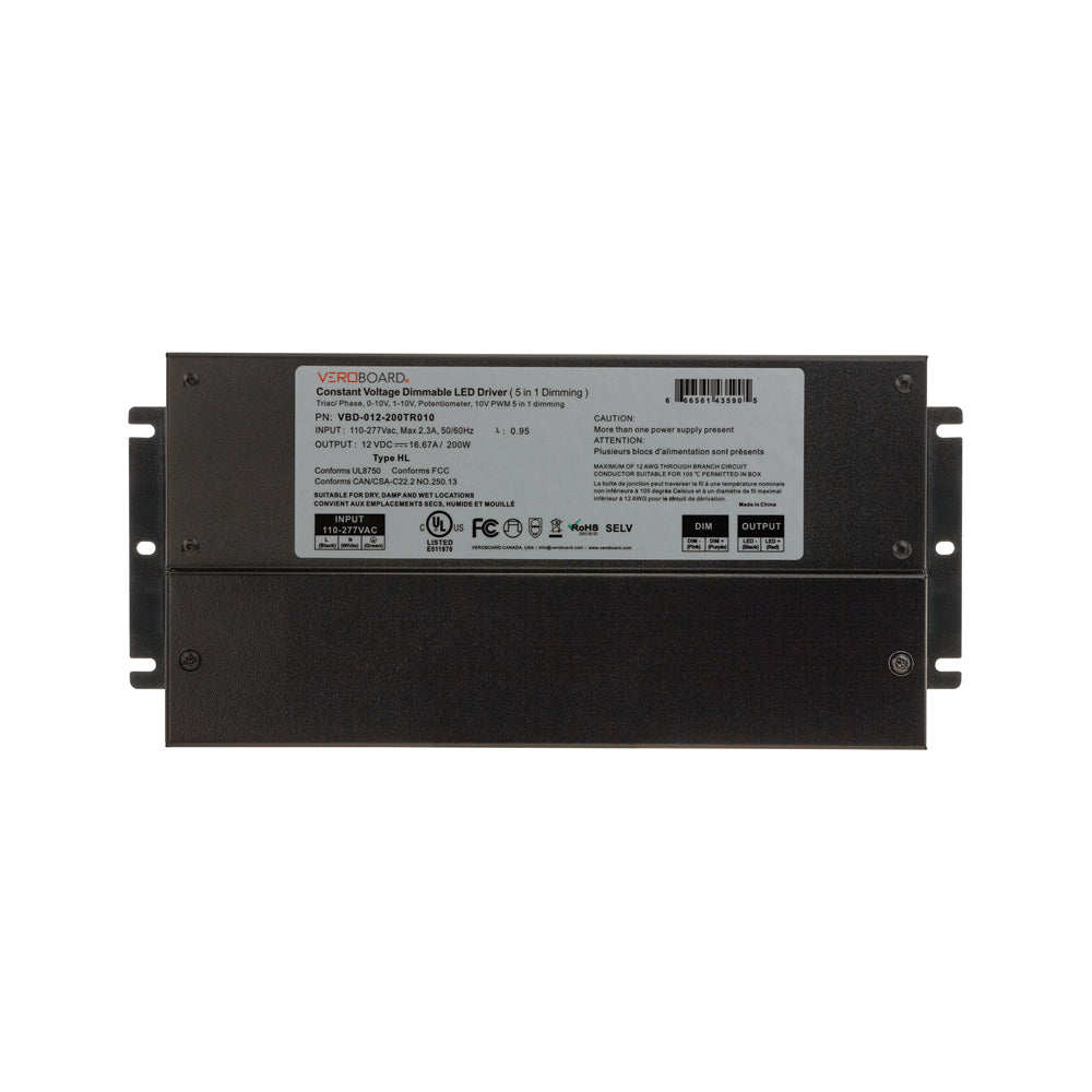 VBD-012-200TR010 Dimmable Constant Voltage LED Driver (5 in 1) 12V 200W, veroboard