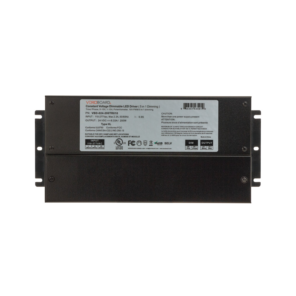 VBD-024-200TR010 Dimmable Constant Voltage LED Driver (5 in 1) 24V 200W