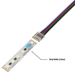 VBD-50RGBWBC-12MM-1S1W LED Strip to Wire RGBW Connector