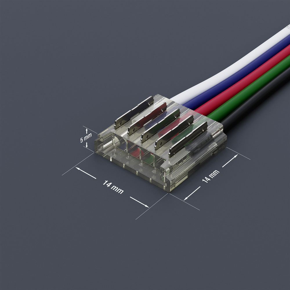 VBD-50RGBWBC-12mm-1S1W LED Strip to Wire RGBW Connector