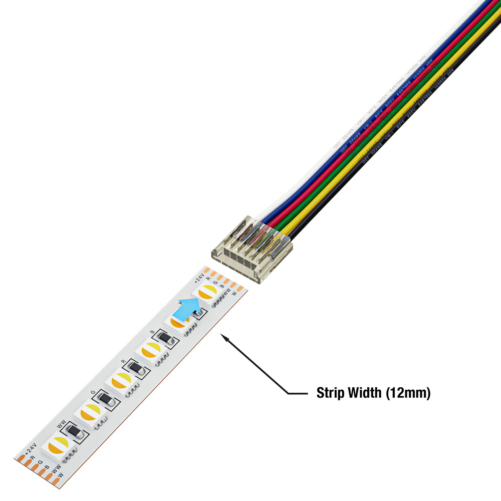 VBD-50RGBWWBC-12MM-1S1W LED Strip to Wire RGBWW Connector
