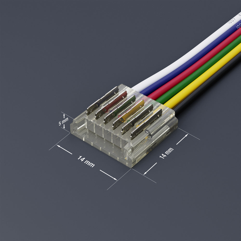 VBD-50RGBWWBC-12mm-1S1W LED Strip to Wire RGBWW Connector