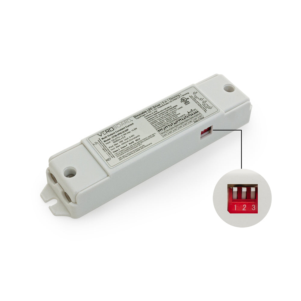 OTM-VPA10-DIP Selectable (5 in 1 Dimming) Constant Current LED Driver 100mA~450mA 3-42V 10W