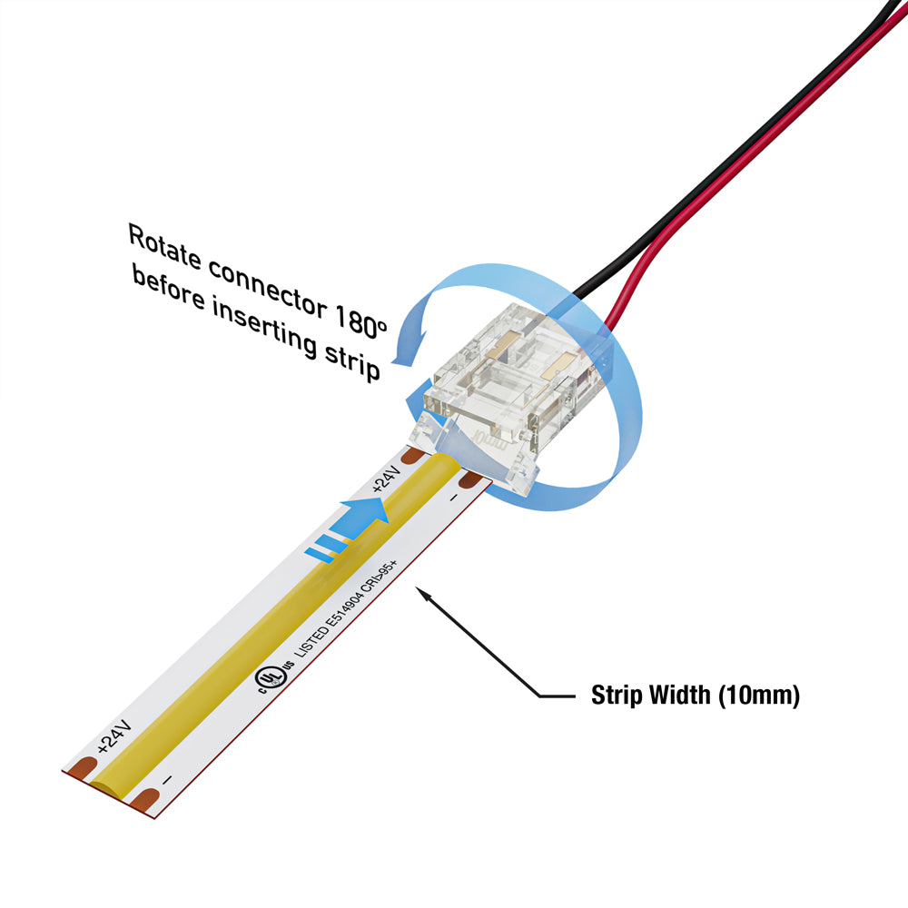 VBD-CLP-10MM-1S1W LED Strip to Wire Clip Connector