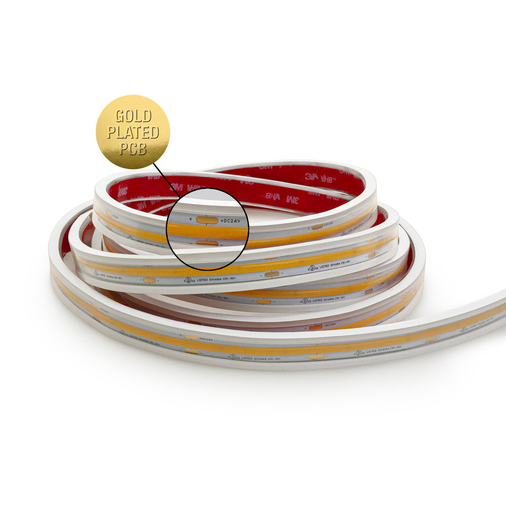 VBDFS-COB480W2-xxxx-24-WP Waterproof COB LED Strip, 510Lm/m (155Lm/ft) 6W/m(2W/ft) CCT(2.7K, 3K, 3.5K, 4K, 5K)