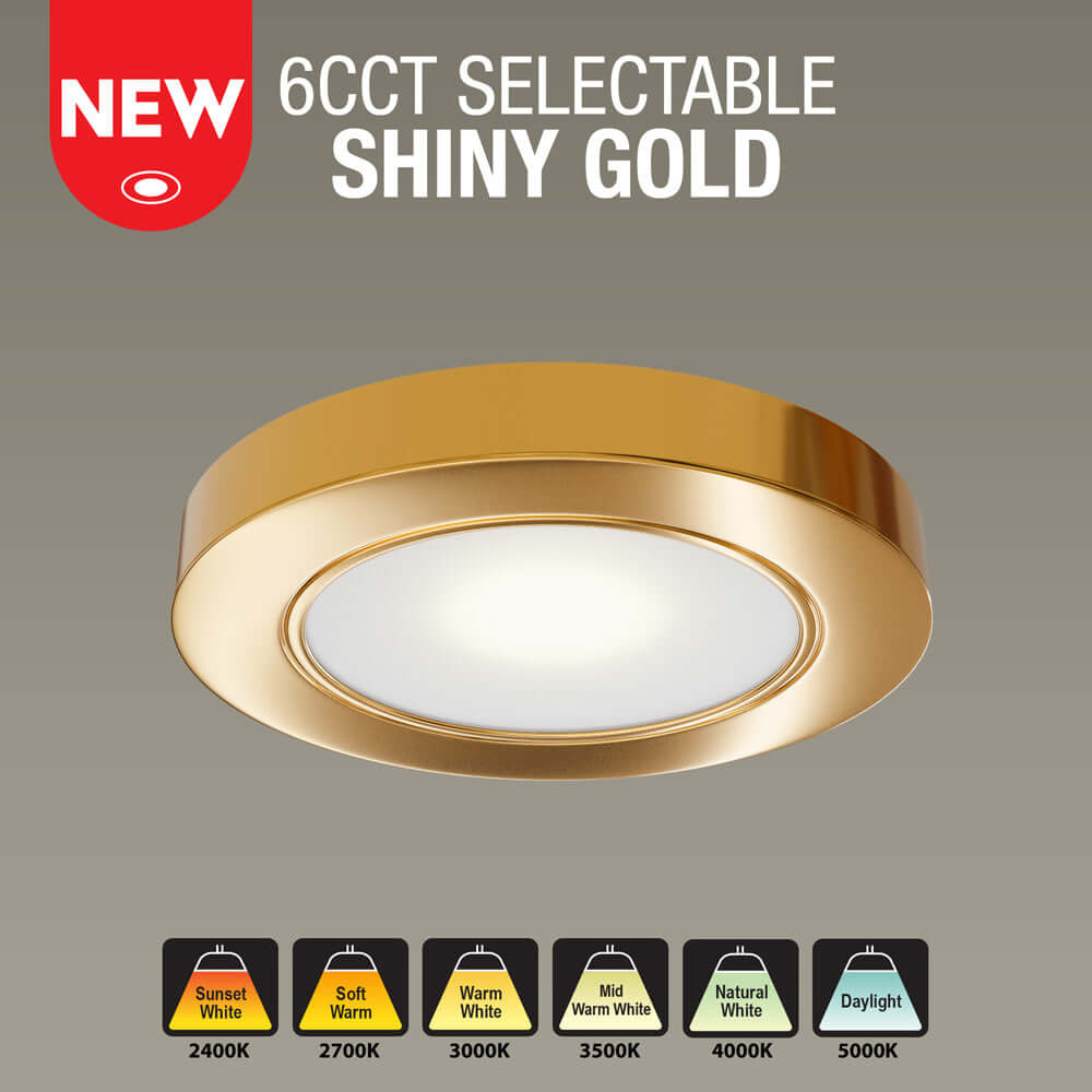 VBUN-2R25-1224V-6CCT-Gold Cabinet Light 12-24V 2.7W 6CCT