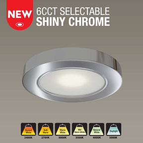 VBUN-2R25-1224V-6CCT-Chrome Cabinet Light 12-24V 2.7W 6CCT
