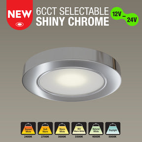 VBUN-2R25-1224V-6CCT-Chrome Cabinet Light 12-24V 2.7W 6CCT