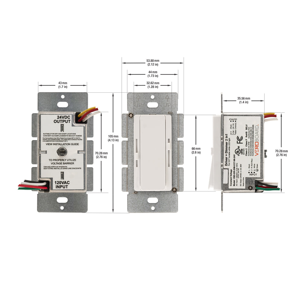 VBD-DR-DIM-CCT-96-24V Dimmer+Driver+CCT Control Hybrid 96W 24V class2. Single pole/ 3Way