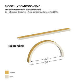 VBD-N1505-SF-C White Silicone Flexible LED Neon channel Transparent (Clear) top