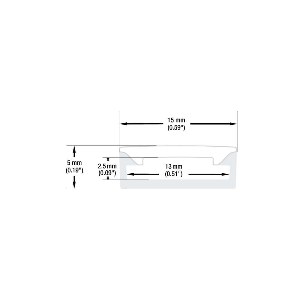 VBD-N1505-SF-C White Silicone Flexible LED Neon channel Transparent (Clear) top