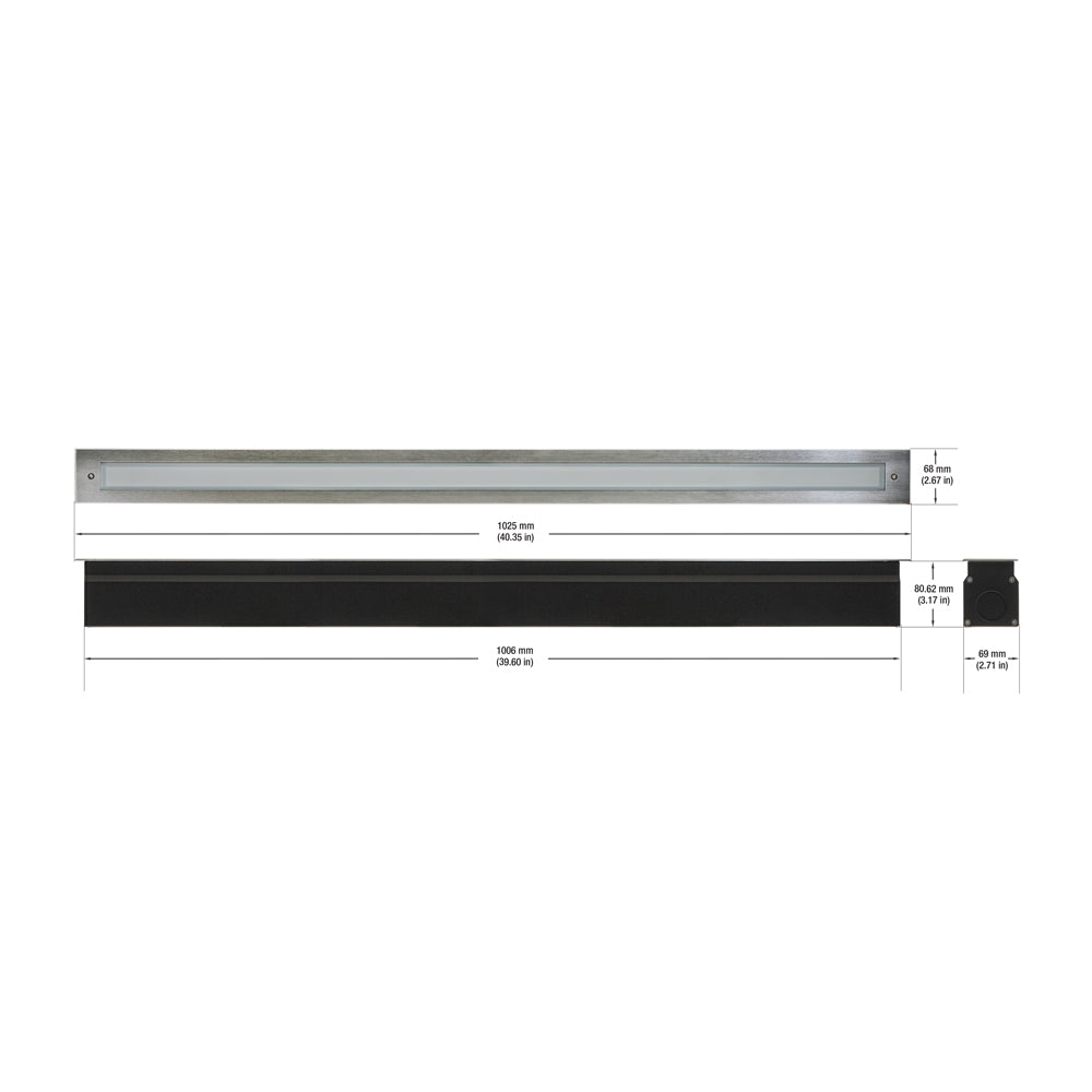 VBD-I-LIN-4F-30-24V-3K 40-inch Outdoor Linear Recessed LED Inground Light