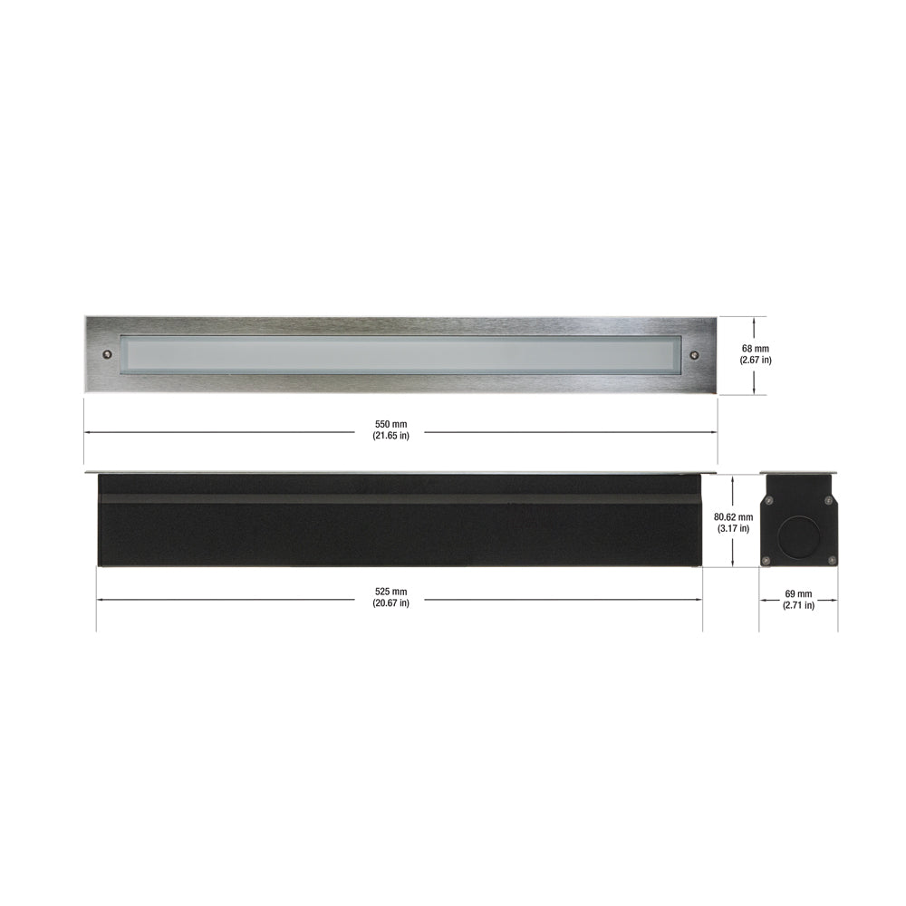 VBD-I-LIN-2F-30-24V-3K 20-inch Outdoor Linear Recessed LED Inground Light
