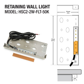 HSC2-2W-FLT-50K 7inch Landscape Retaining Wall Light 5000K(Daylight)