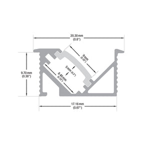 VBD-CH-K1 45-degree Recessed LED Aluminum Channel